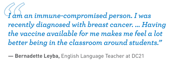 I'm an immune-compromised person. I was recently diagnosed with breast cancer...Having the vaccine available for me makes me I'm an immune-compromised person. I was recently diagnosed with breast cancer...Having the vaccine available for me makes me